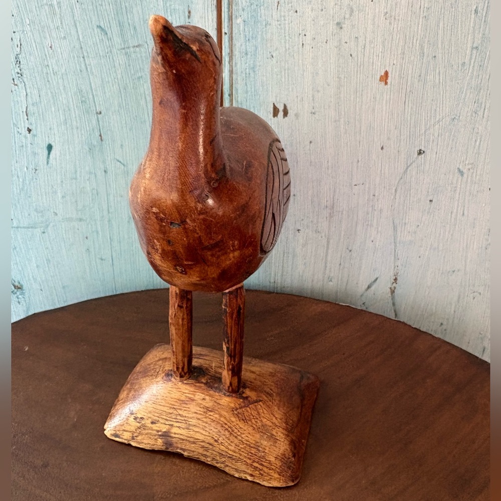 From Grand Cayman Island, BWI Handcrafted Wooden Bird Sculpture - Picture 4 of 10